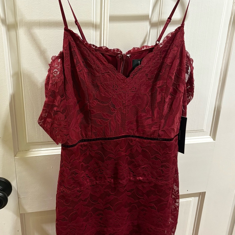 Lulu's Rich Wine Lace Dress